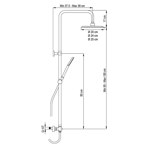 Στήλη ντους Wind Blu RD 3 εξόδων